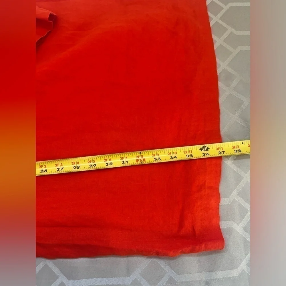 Tory Burch Orange Linen Keyhole Neck Shift Dress Size 6